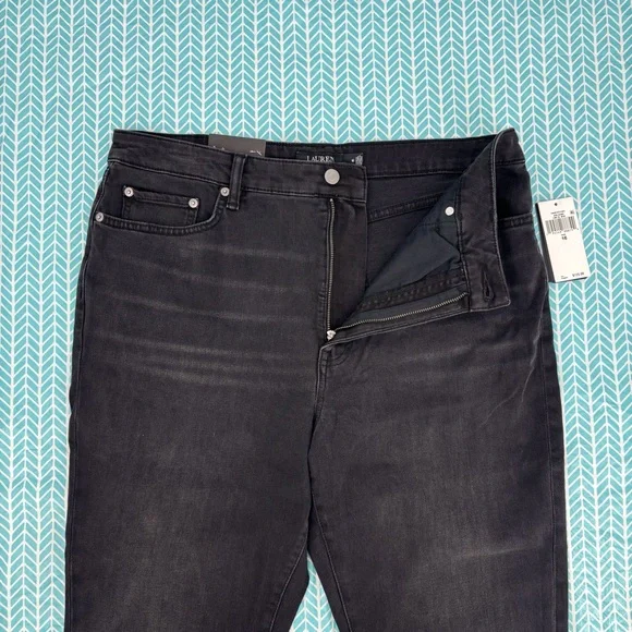 Lauren Ralph Lauren NWT Black High-Rise Skinny Ankle Super Stretch Jeans, 16 - Picture 6 of 16